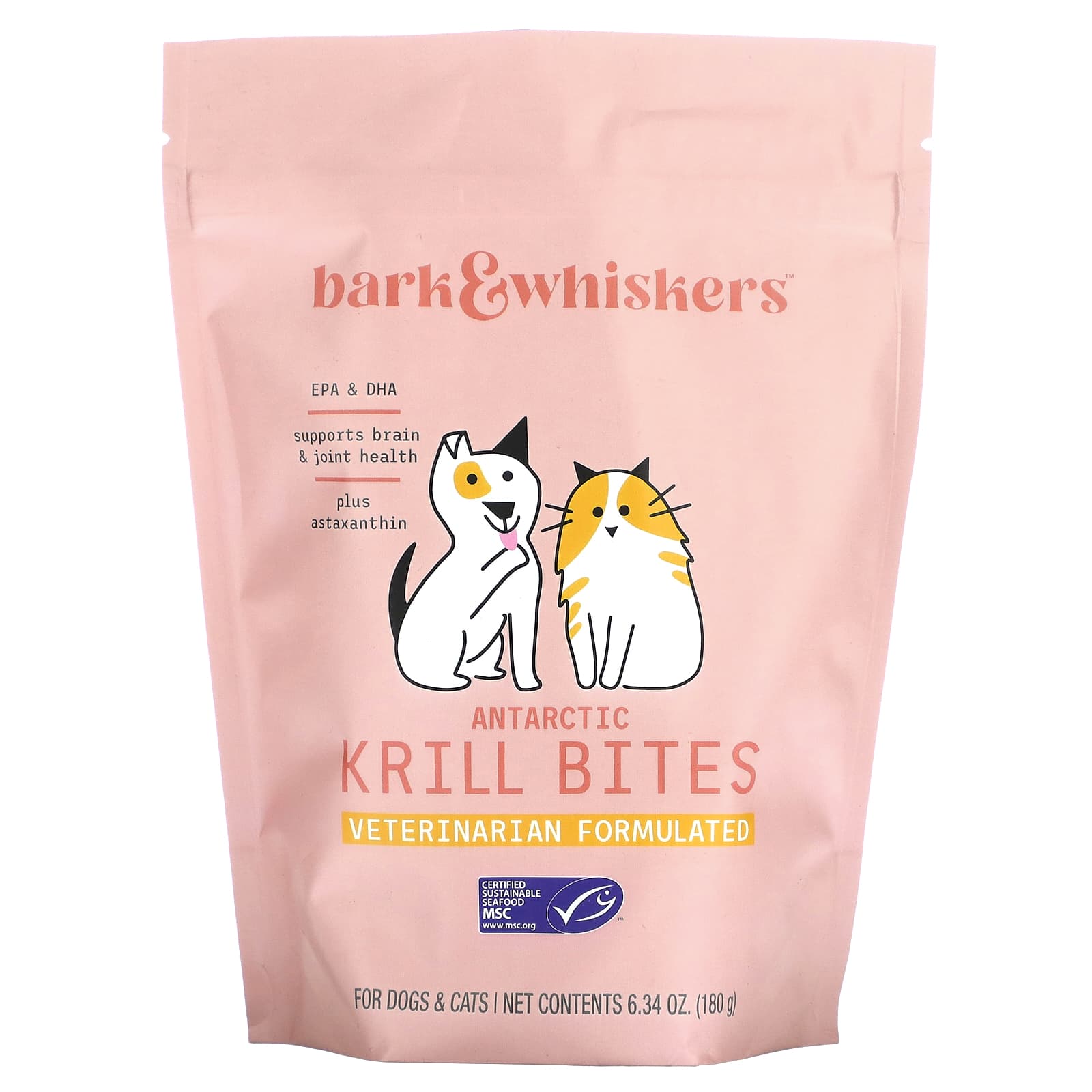 Dr. Mercola-Bark & Whiskers-Antarctic Krill Bites-For Dogs & Cats-6.34 oz (180 g)