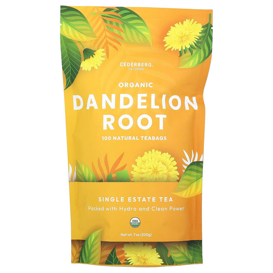 Cederberg Tea Co-Organic Dandelion Root-Caffeine Free-100 Natural Tea Bags-7 oz (200 g)