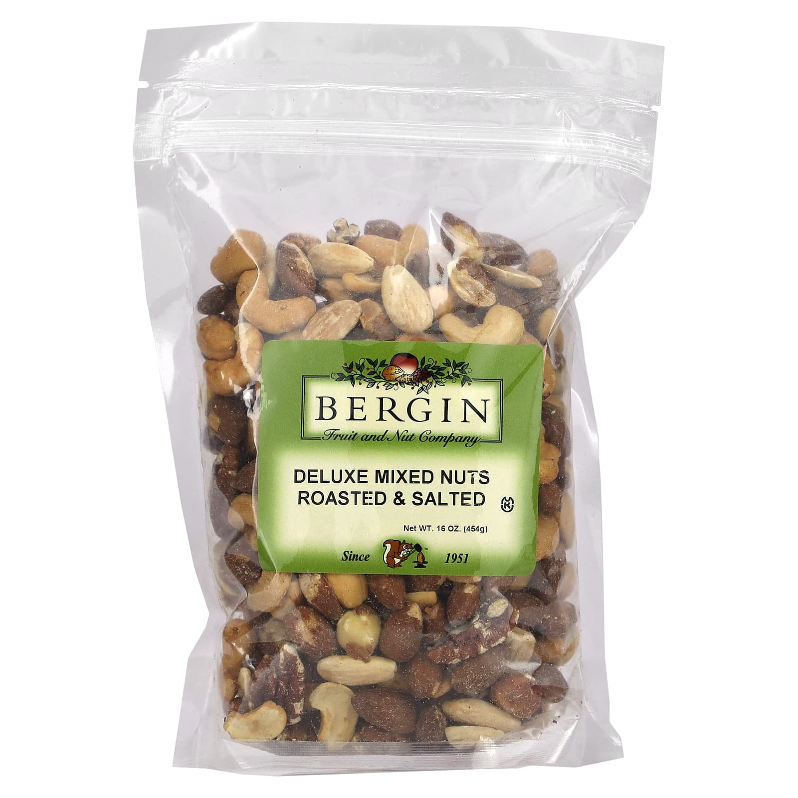 Bergin Fruit and Nut Company-Deluxe Mixed Nuts-Roasted & Salted-16 oz (454 g)