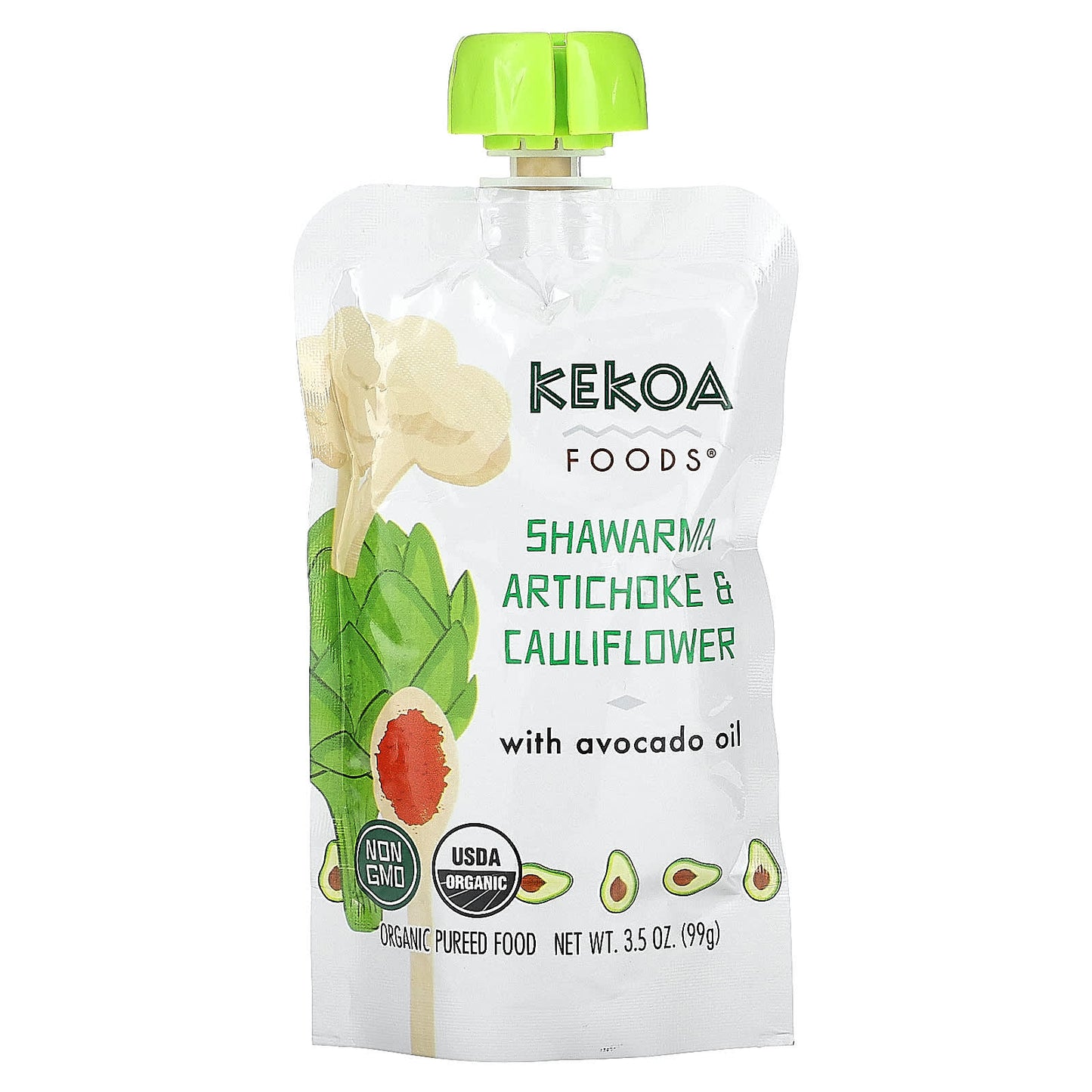 Kekoa-Organic Pureed Food-Shawarma Artichoke And Cauliflower-3.5 oz (99 g)