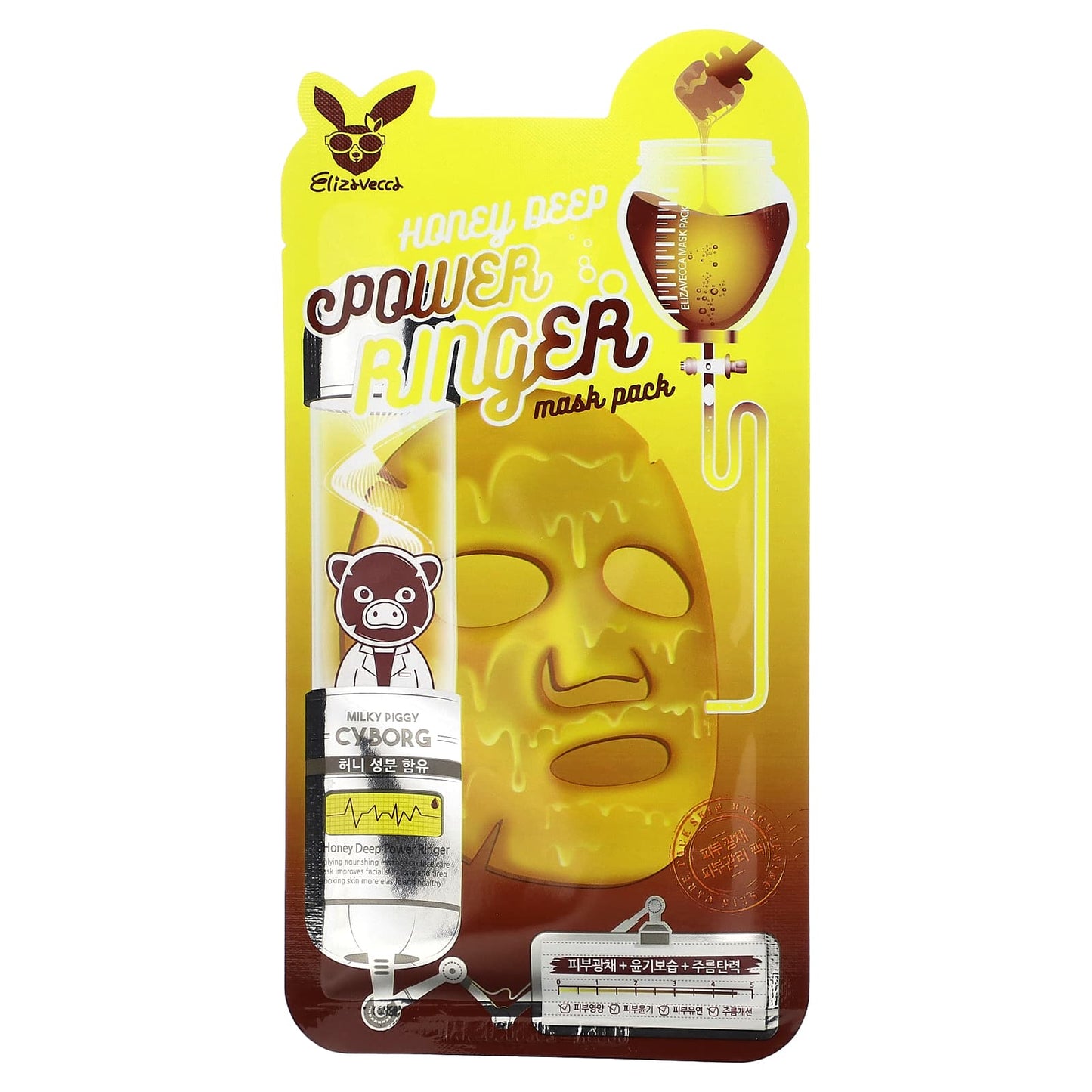 Elizavecca-Milky Piggy Cyborg-Honey Deep Power Ringer Beauty Mask Pack-1 Sheet Mask-0.78 fl oz (23 ml)