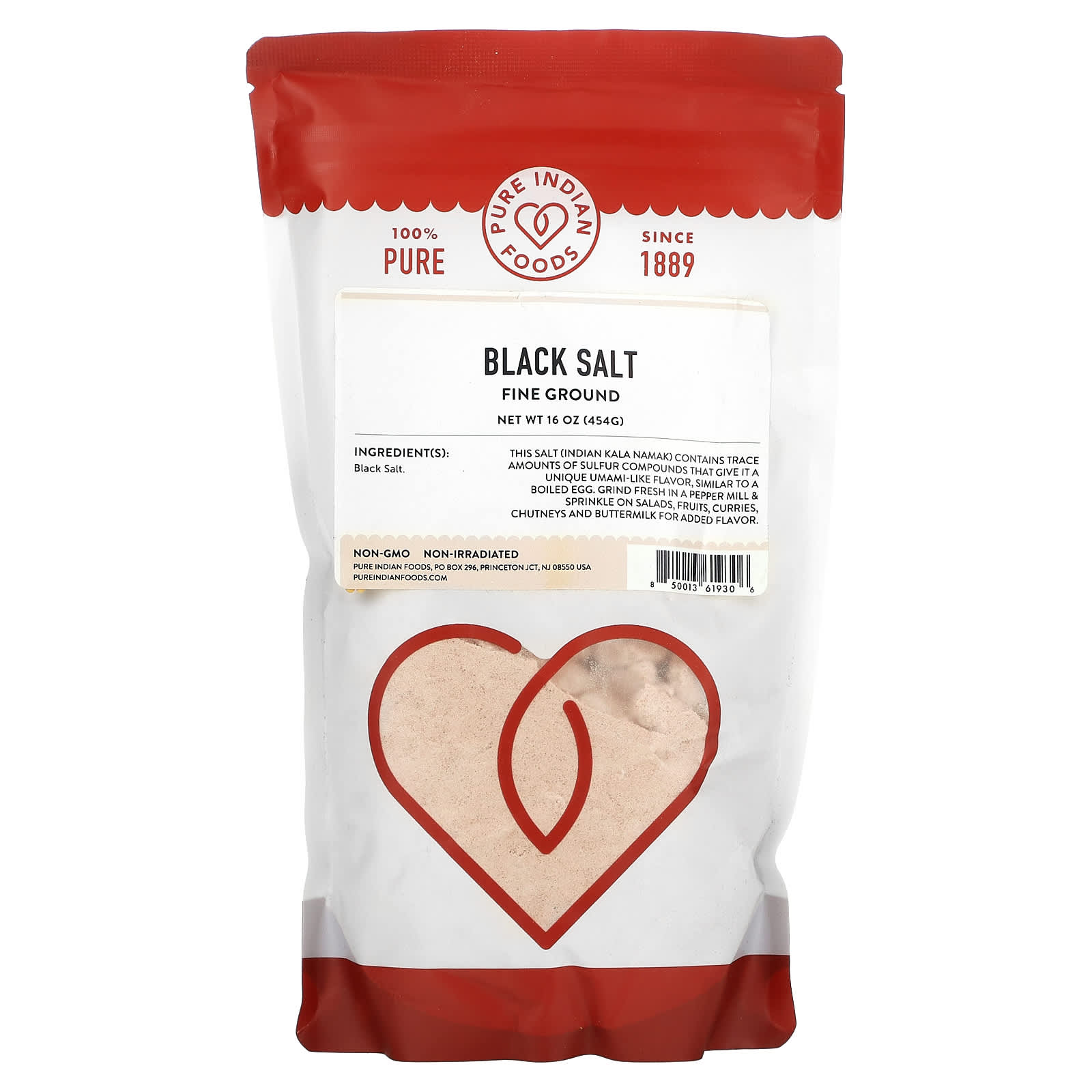 Pure Indian Foods-Black Salt-Fine Ground-16 oz (454 g)