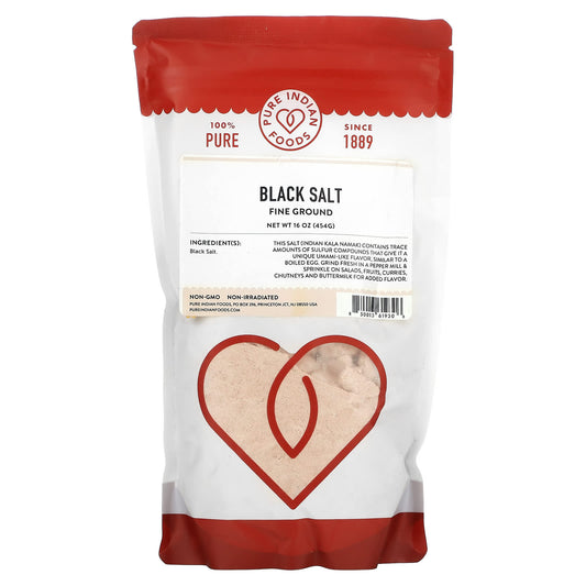 Pure Indian Foods-Black Salt-Fine Ground-16 oz (454 g)