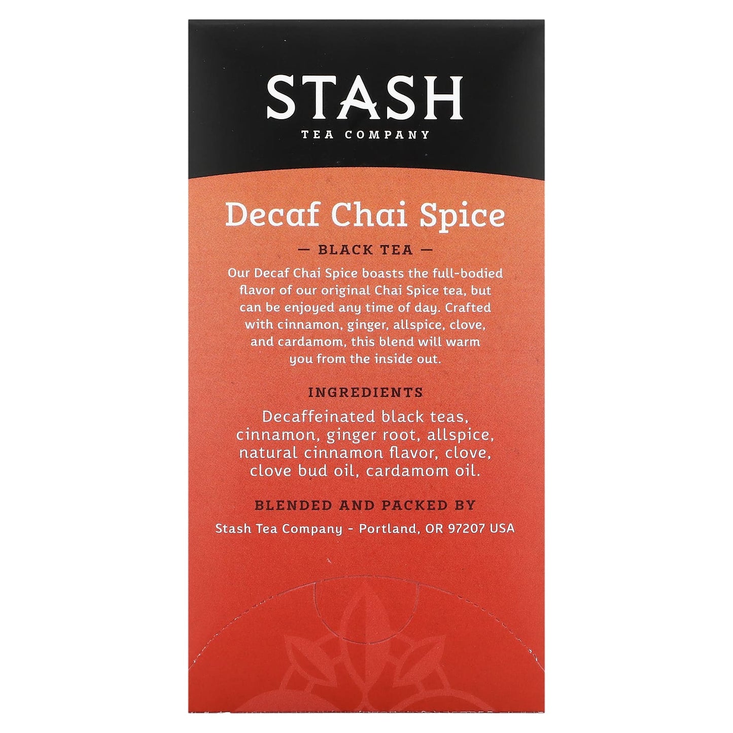 Stash Tea, Black Tea, Decaf Chai Spice, 18 Tea Bags, 1.1 oz (33 g)