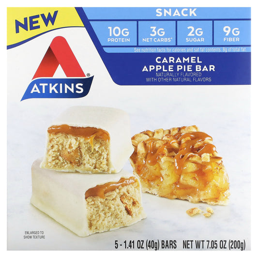 Atkins-Snack-Caramel Apple Pie Bar-5 Bars-1.41 oz (40 g) Each