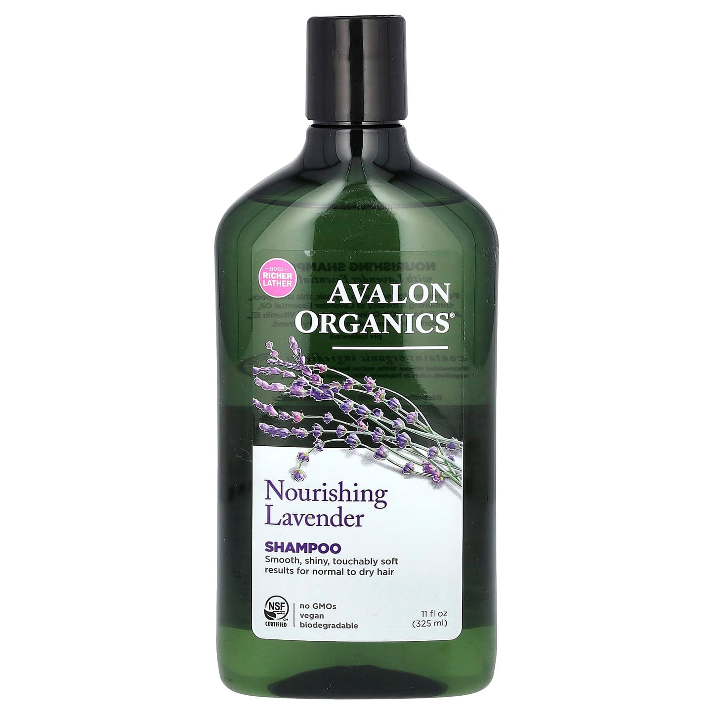 Avalon Organics-Shampoo-For Normal to Dry Hair-Nourishing Lavender-11 fl oz (325 ml)