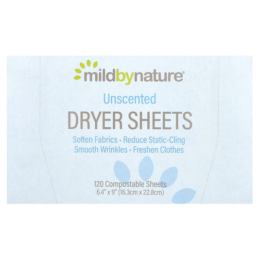 Mild By Nature-Dryer Sheets-Unscented-120 Sheets