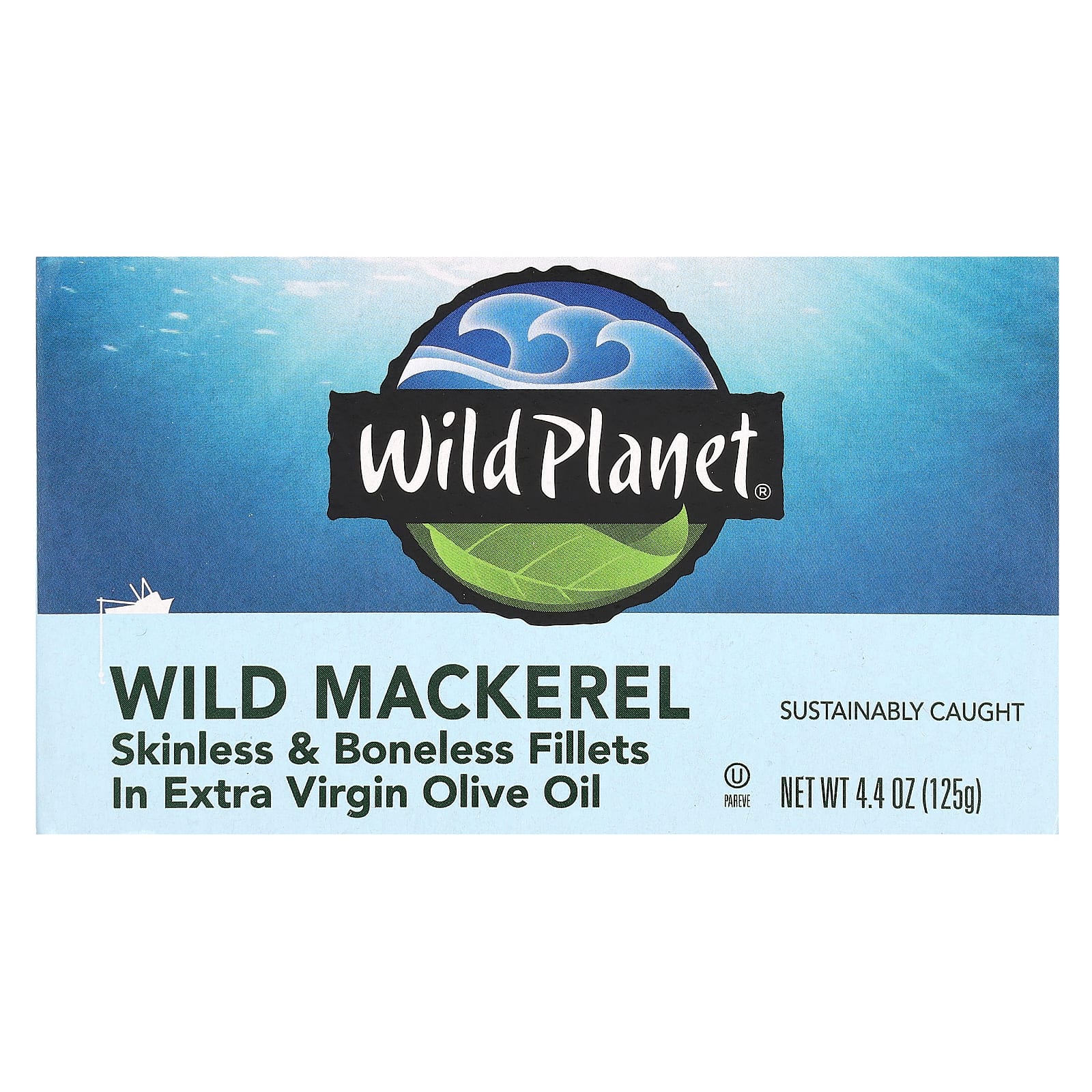 Wild Planet-Wild Mackerel-Skinless & Boneless Fillets in Extra Virgin Olive Oil-4.4 oz (125 g)