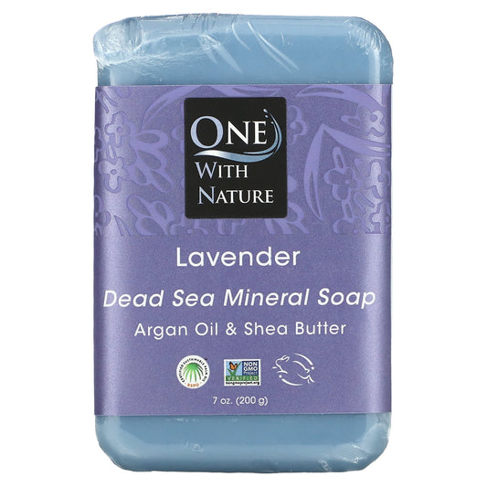 One with Nature-Dead Sea Mineral Soap Bar-Lavender-7 oz (200 g)