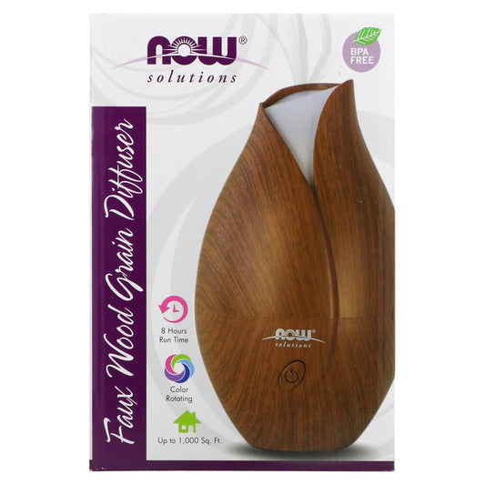 NOW Foods-Solutions-Ultrasonic Faux Wood Grain Diffuser-1 Piece