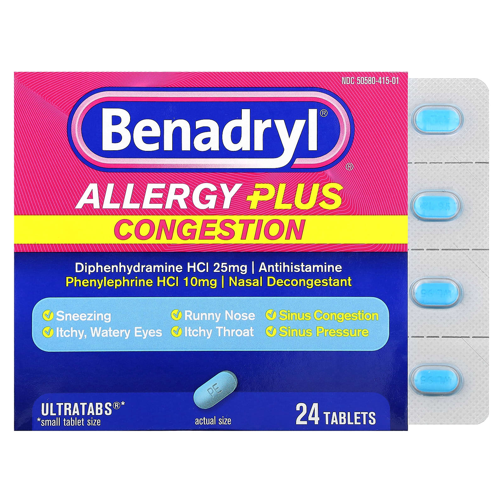 Benadryl-Allergy Plus-Congestion-24 Tablets