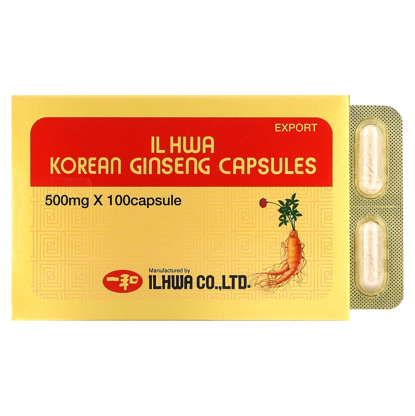 Ilhwa-Korean Ginseng Capsules-500 mg-100 Capsules