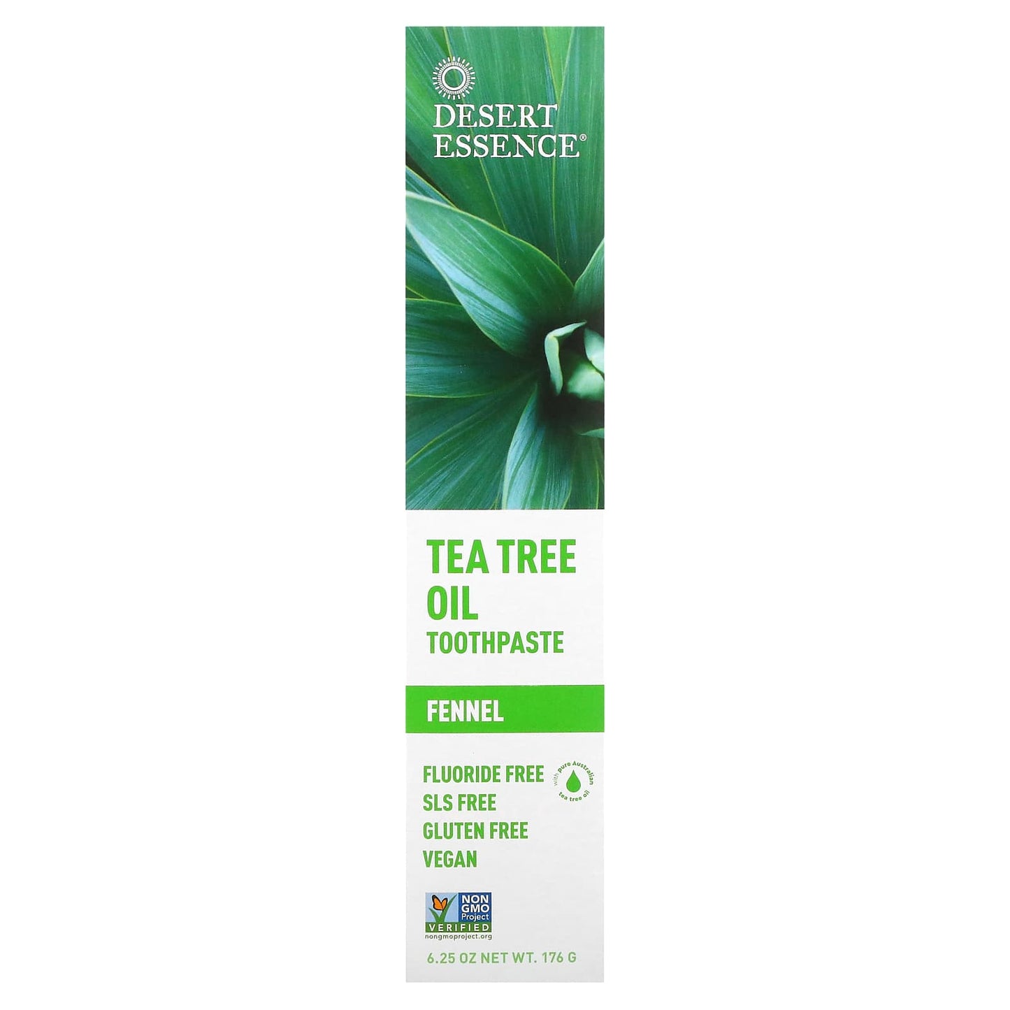 Desert Essence, Tea Tree Oil Toothpaste, Fennel, 6.25 oz (176 g)