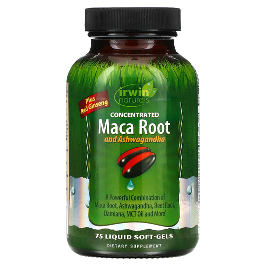 Irwin Naturals-Concentrated Maca Root and Ashwagandha-75 Liquid Soft-Gels