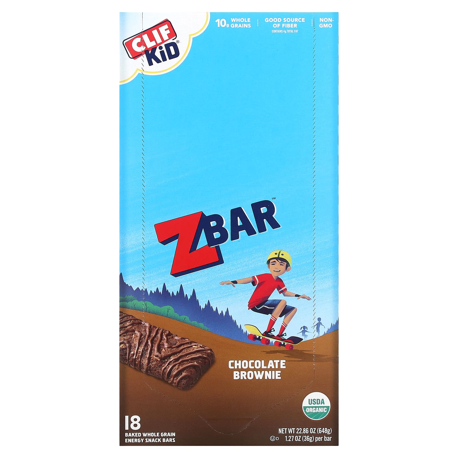 Clif Bar-Clif Kid-Organic Z Bar-Chocolate Brownie-18 Bars-1.27 oz (36 g) Each