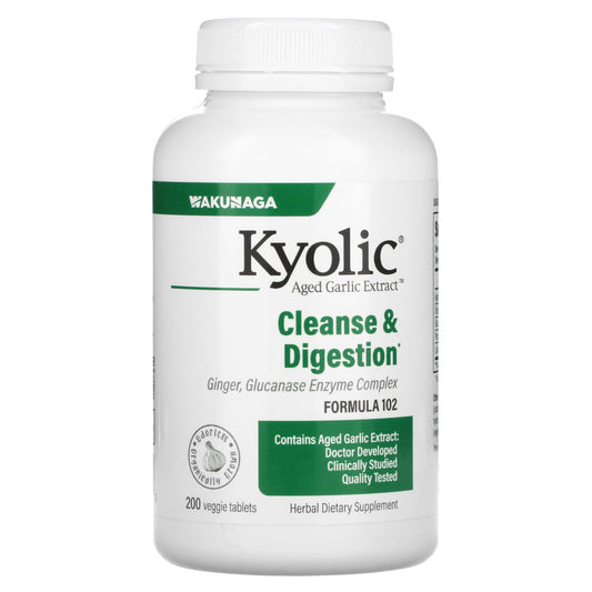 Kyolic-Aged Garlic Extract-Cleanse & Digestion-Formula 102-200 Veggie Tablets