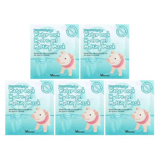 Elizavecca-Milky Piggy-Water Lock Hydro-Gel Melting Beauty Mask- 5 Sheet Masks-1.06 oz (30 g) Each