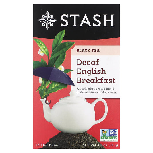 Stash Tea-Black Tea-Decaf-English Breakfast-18 Tea Bags-1.2 oz (36 g)