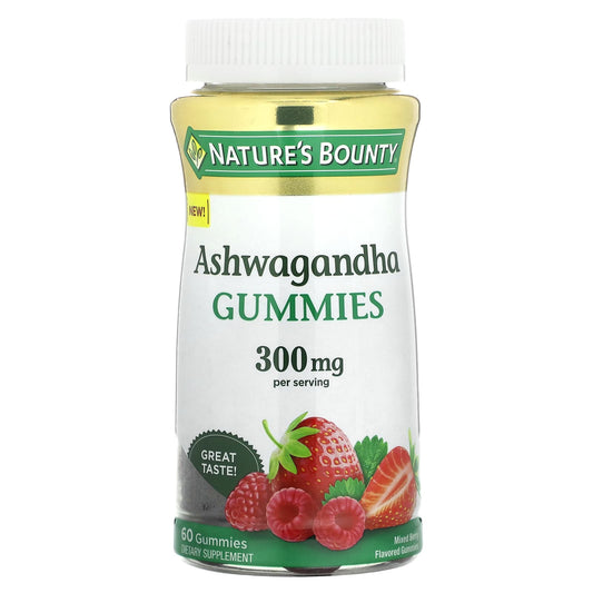 Nature's Bounty-Ashwagandha-Mixed Berry-300 mg-60 Gummies (150 mg per Gummy)