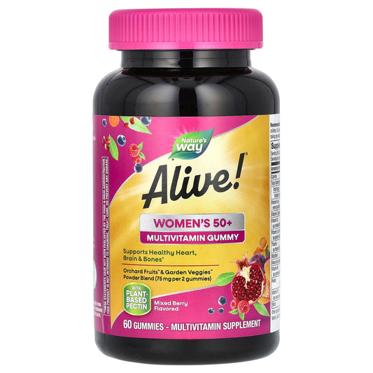 Nature's Way-Alive! Women's 50+ Multivitamin Gummy-Mixed Berry-60 Gummies