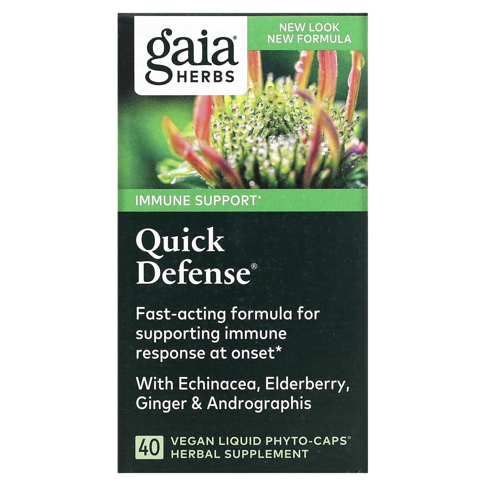 Gaia Herbs-Quick Defense-40 Vegan Liquid Phyto-Caps