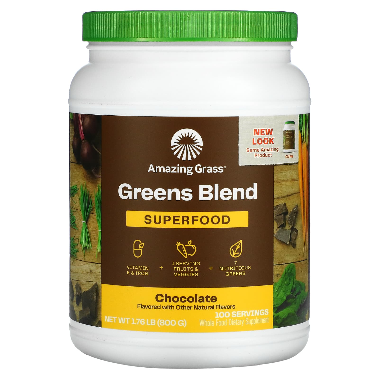 Amazing Grass-Greens Blend-Superfood-Chocolate-1.76 lb (800 g)