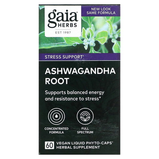 Gaia Herbs-Ashwagandha Root-60 Vegan Liquid Phyto-Caps