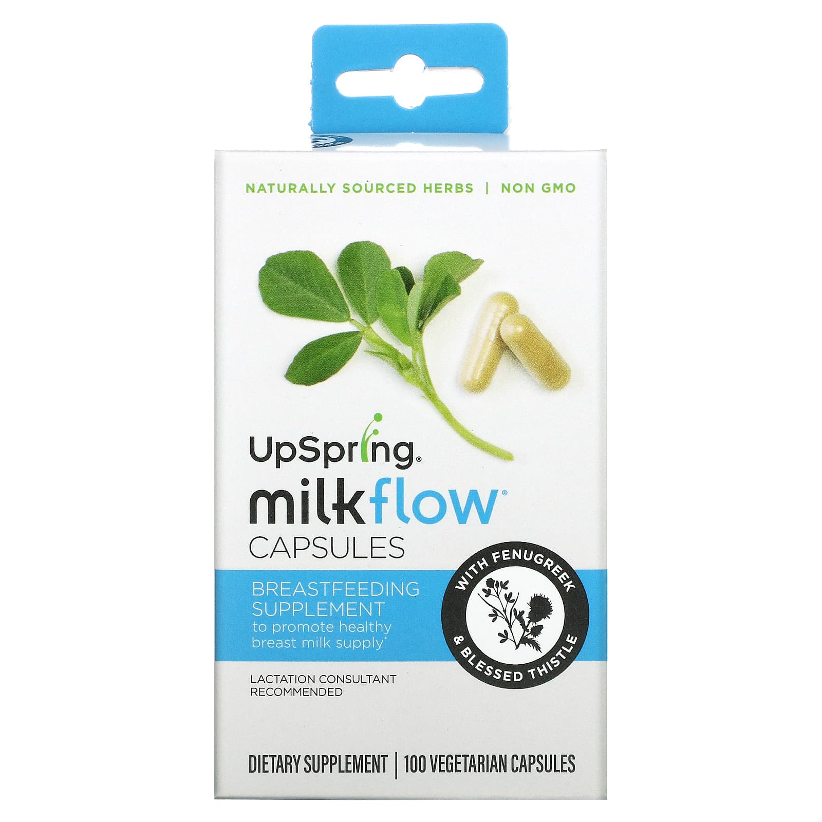 UpSpring-Milkflow-Fenugreek & Blessed Thistle-100 Vegetarian Capsules