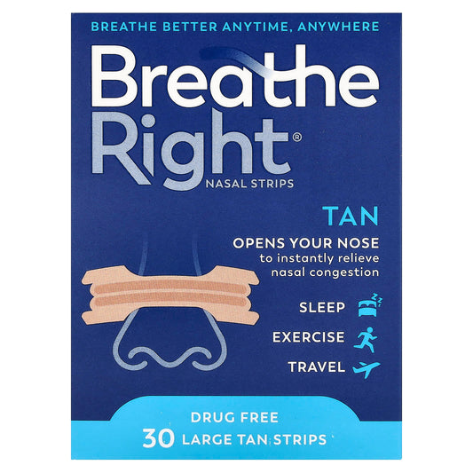 Breathe Right-Nasal Strips-Large-Tan-30 Strips