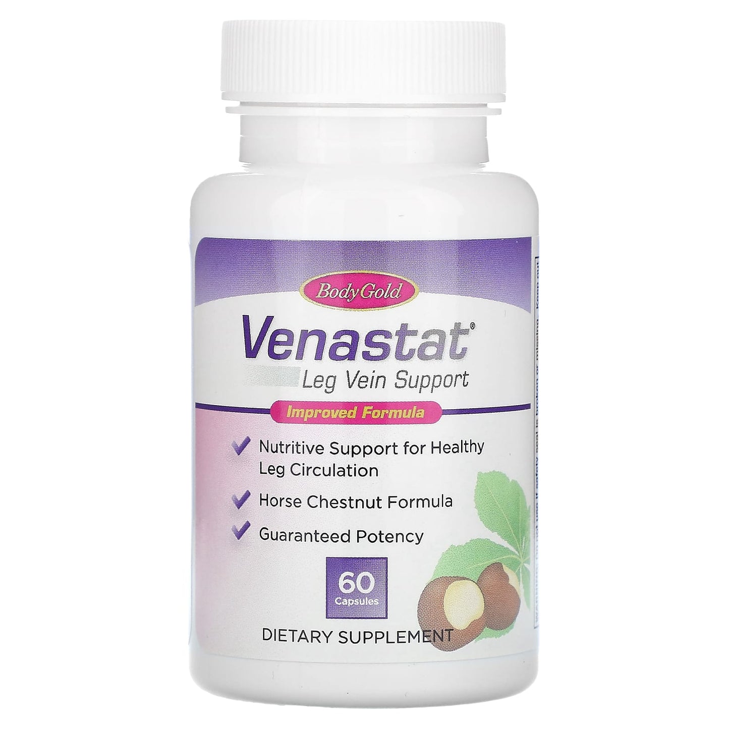 BodyGold, Venastat Leg Vein Health, 60 Capsules