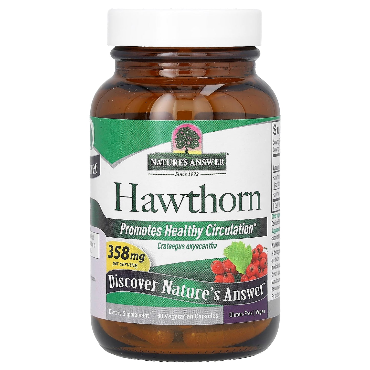 Nature's Answer, Hawthorn, 358 mg, 60 Vegetarian Capsules