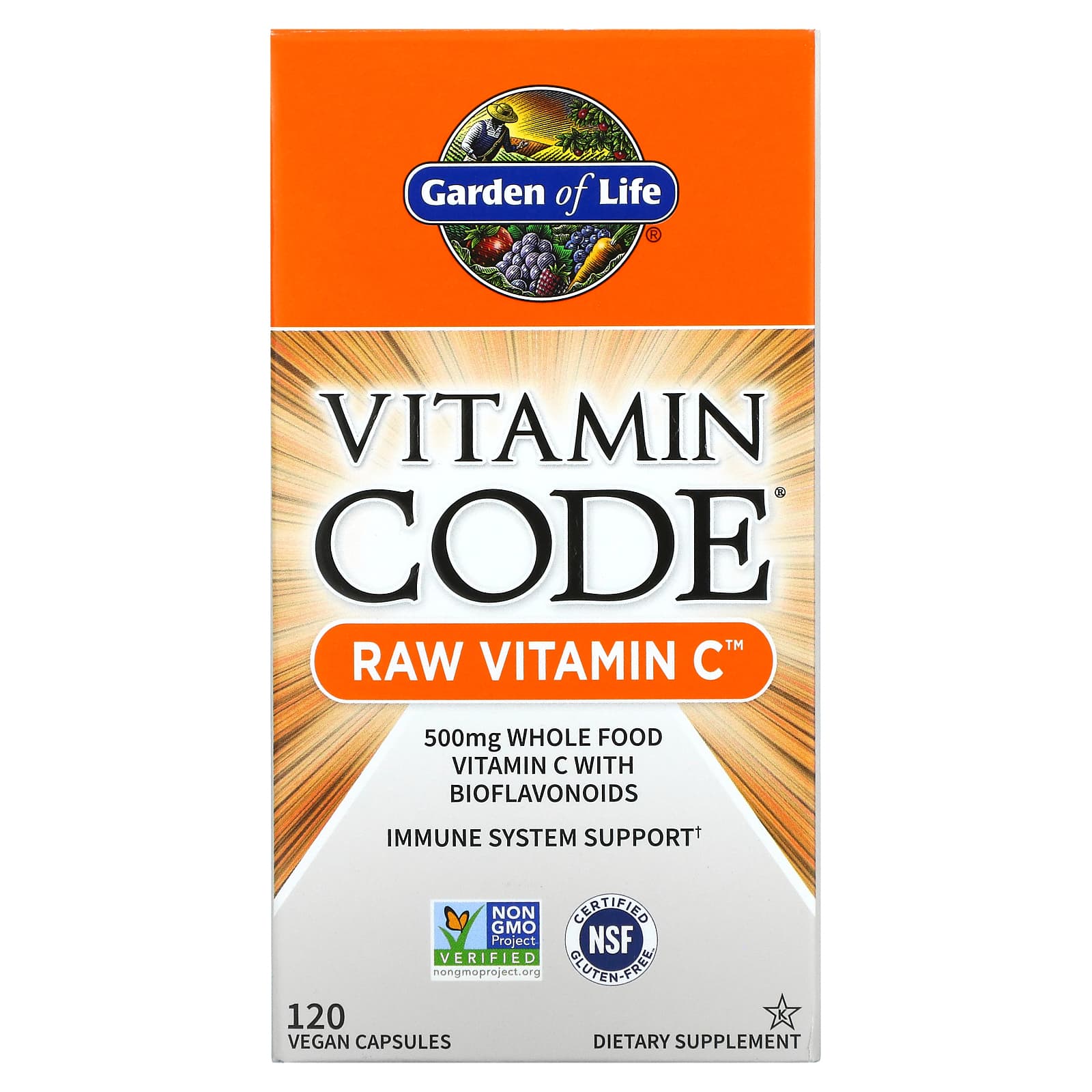 Garden of Life-Vitamin Code-RAW Vitamin C-120 Vegan Capsules