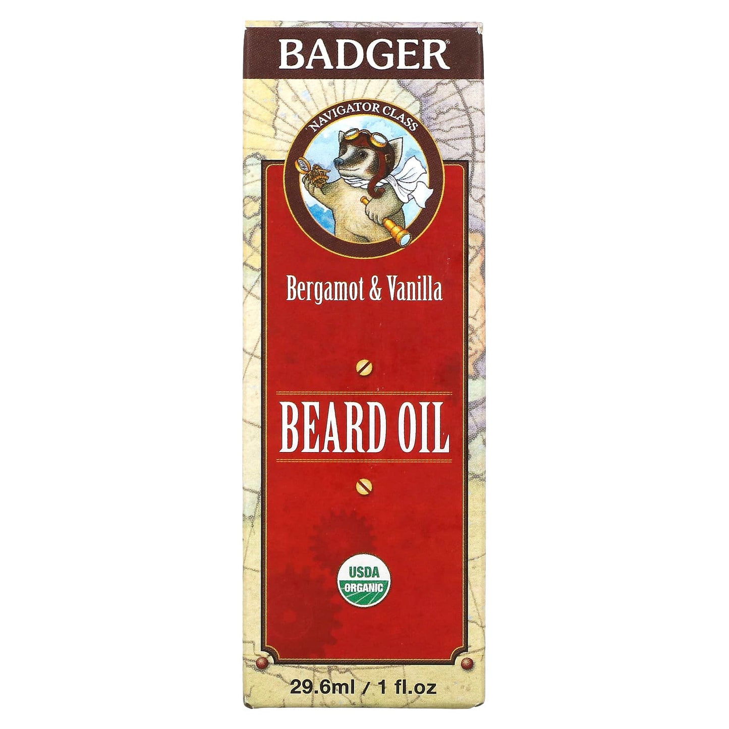 Badger Company, Navigator Class, Beard Oil, Bergamot & Vanilla, 1 fl oz (29.6 ml)