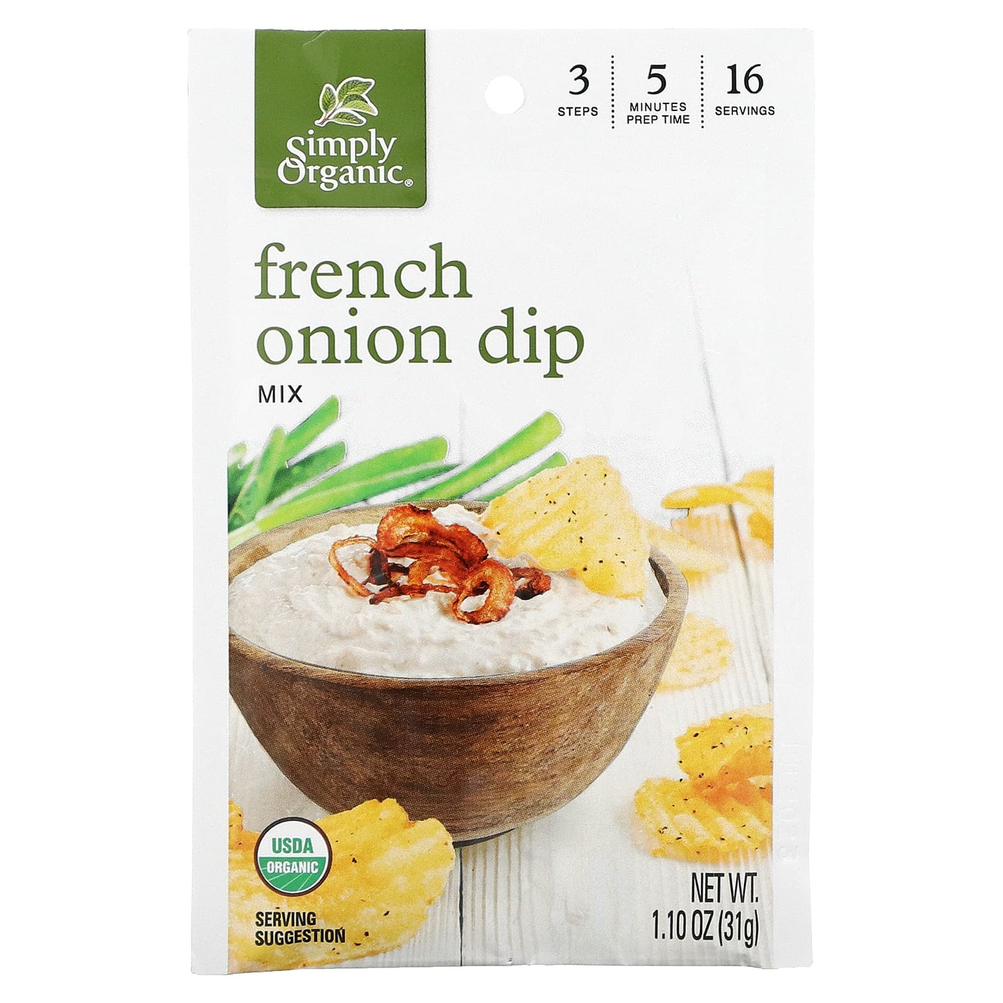 Simply Organic, French Onion Dip Mix, 12 Packets, 1.10 oz (31 g) Each