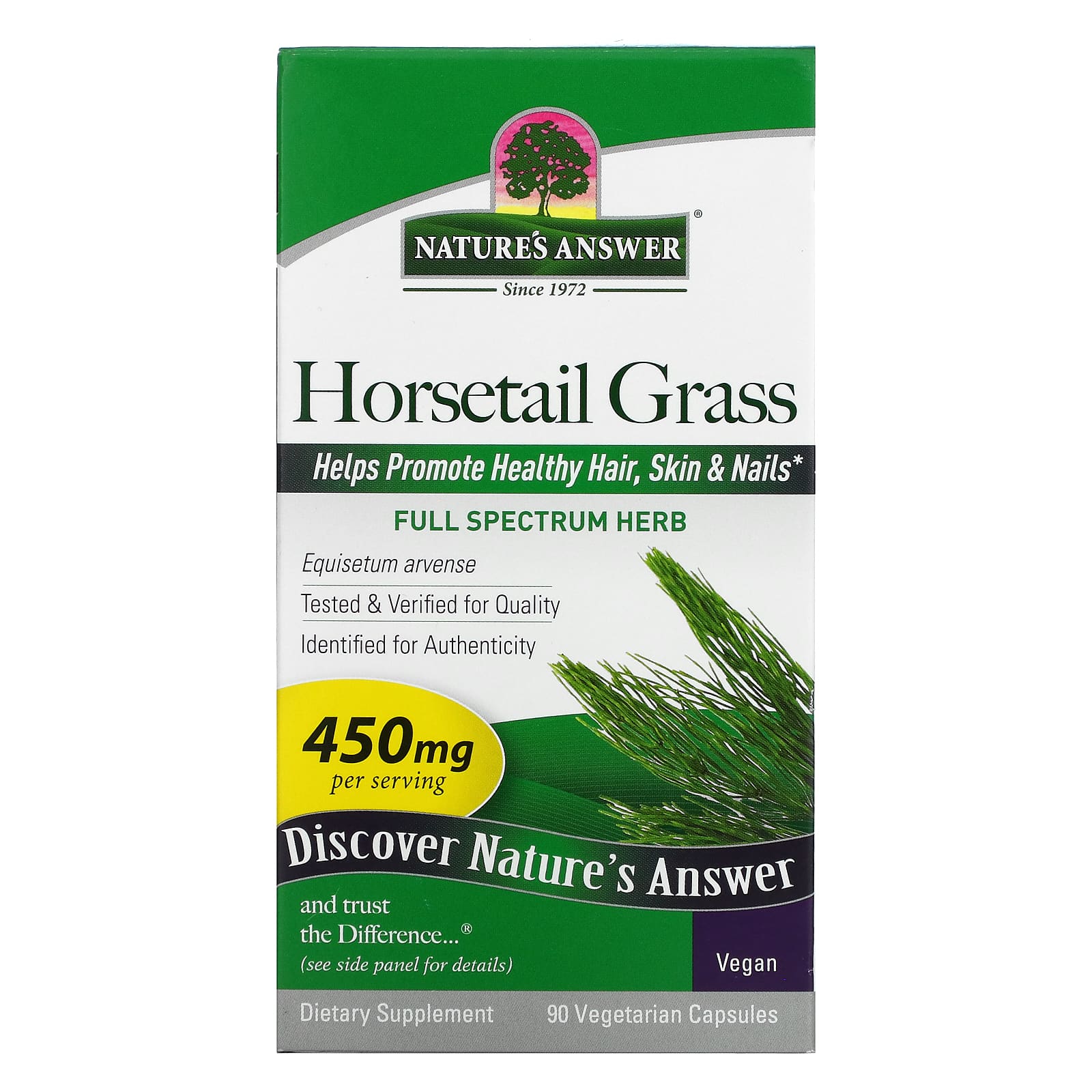 Nature's Answer-Horsetail Grass-450 mg-90 Vegetarian Capsules