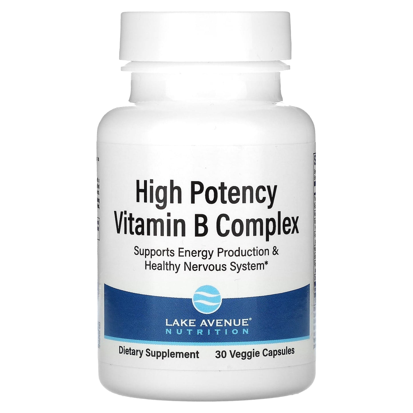 Lake Avenue Nutrition-High Potency Vitamin B Complex-30 Veggie Capsules