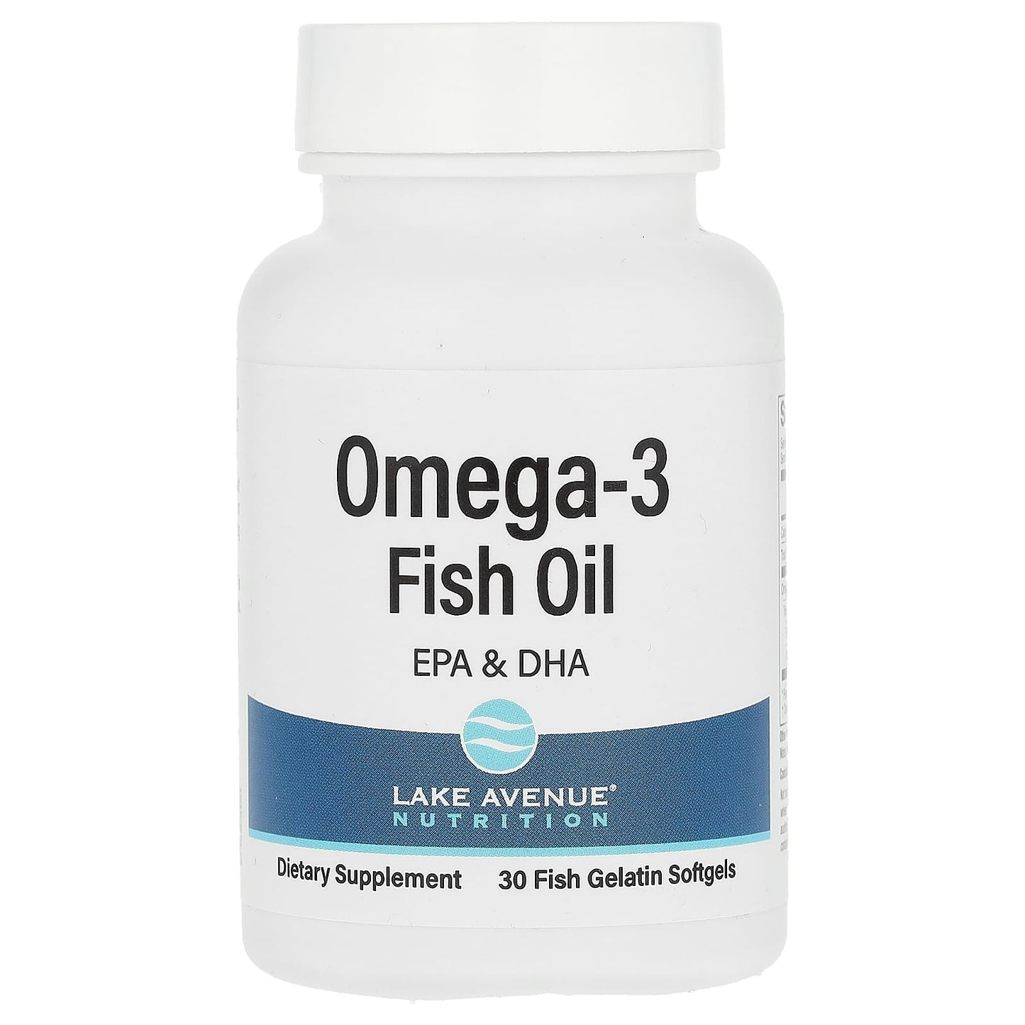 Lake Avenue Nutrition-Omega-3 Fish Oil-1,250 mg-30 Fish Gelatin Softgels