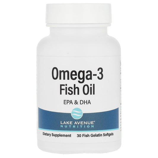 Lake Avenue Nutrition-Omega-3 Fish Oil-1,250 mg-30 Fish Gelatin Softgels