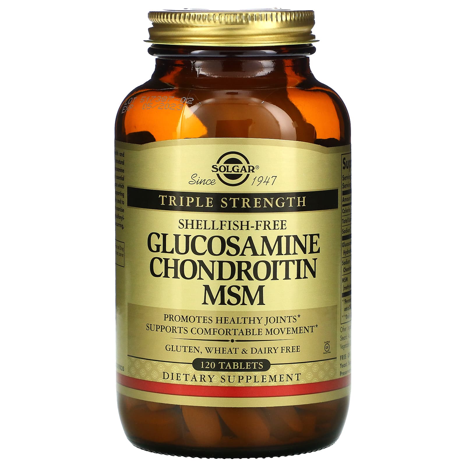 Solgar-Glucosamine Chondroitin MSM-Triple Strength-120 Tablets