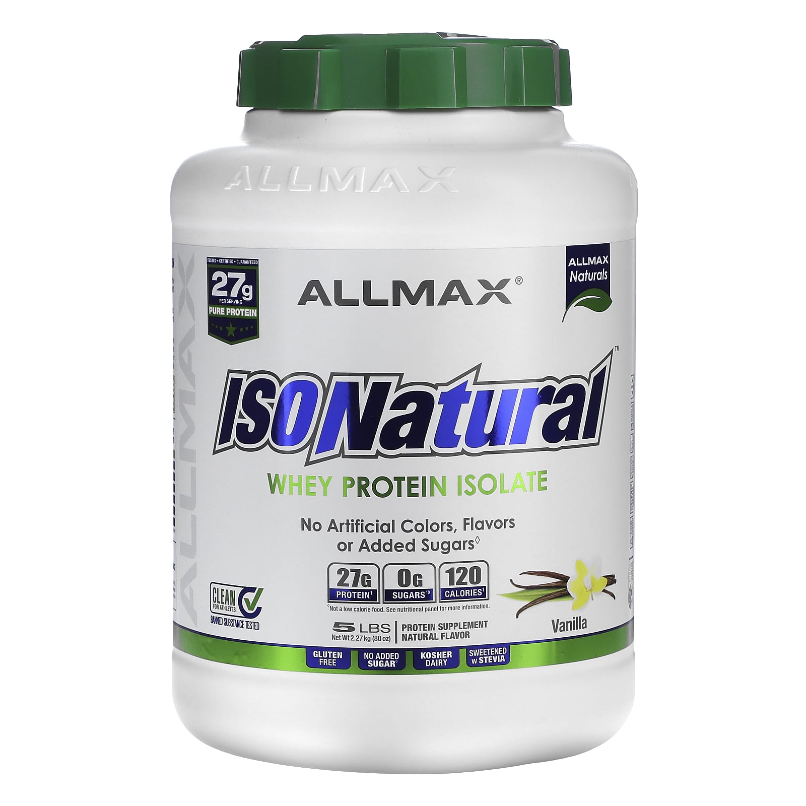 ALLMAX-IsoNatural-Whey Protein Isolate-Vanilla-5 lbs (2.27 kg)