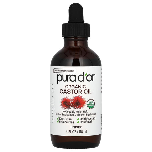 Pura D'or-Organic Castor Oil-4 fl oz (118 ml)