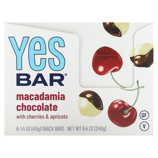 Yes Bar-Snack Bar-Macadamia Chocolate-6 Bars-1.4 oz (40 g) Each