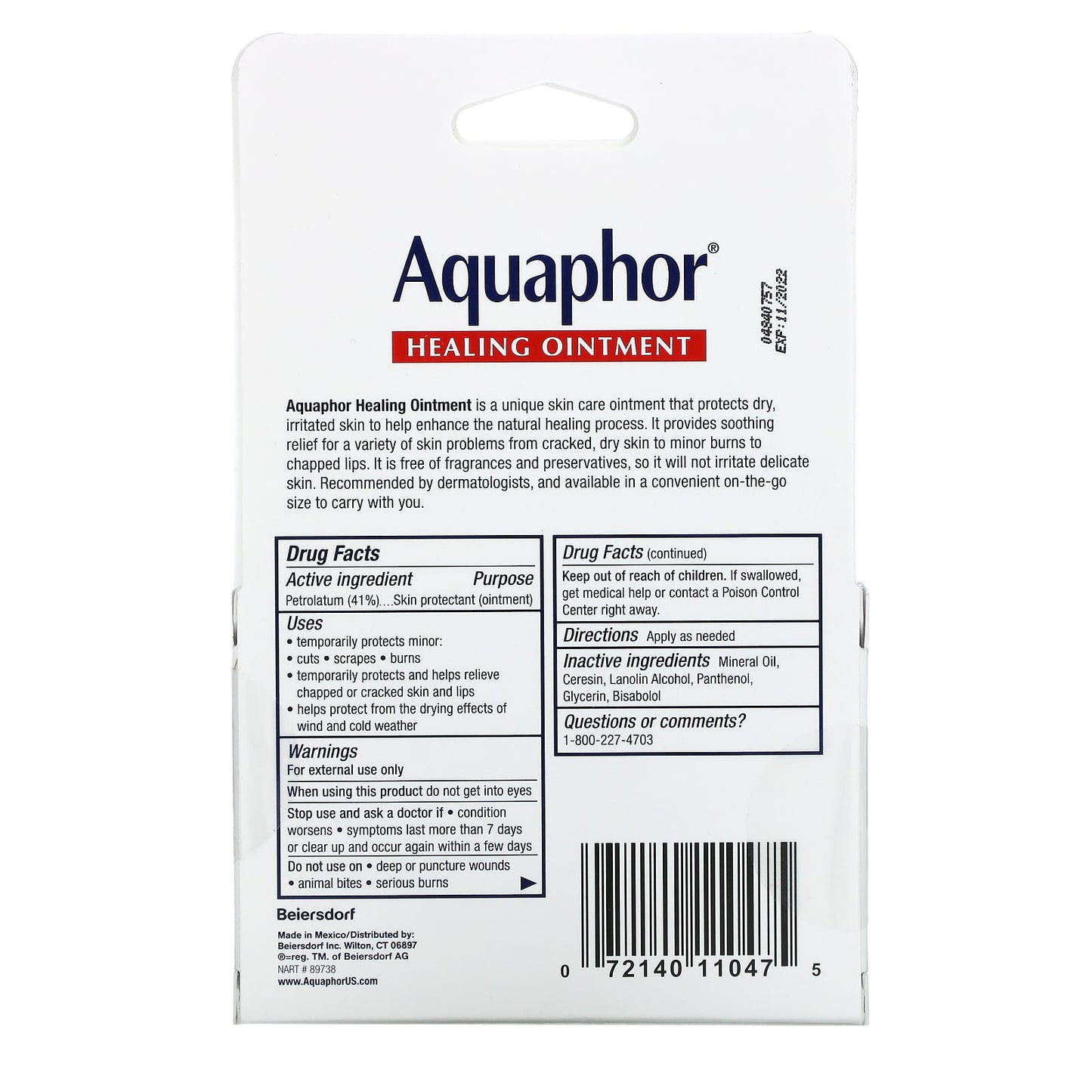 Aquaphor, Advanced Therapy, Healing Ointment, 2 Tubes, 0.35 oz (10 g) Each