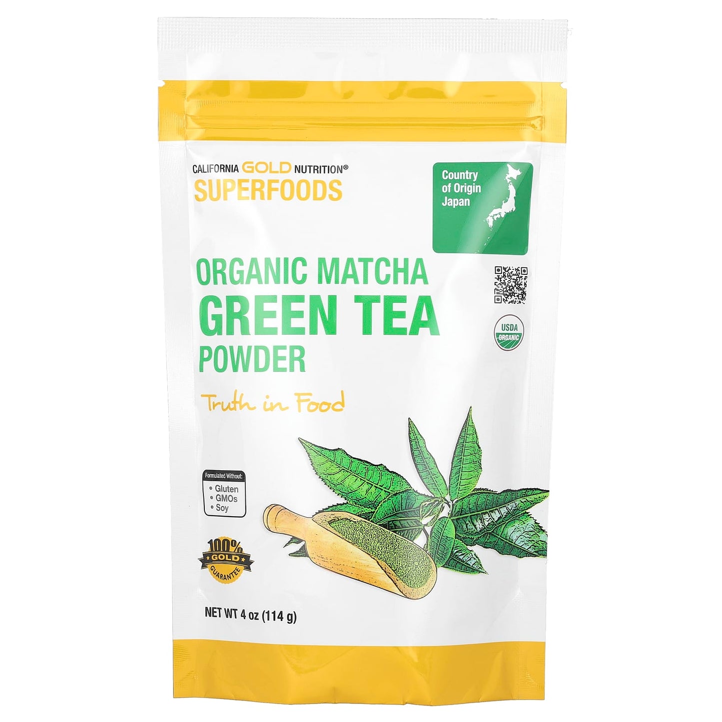 California Gold Nutrition-SUPERFOOD - Organic Matcha Green Tea Powder-4 oz