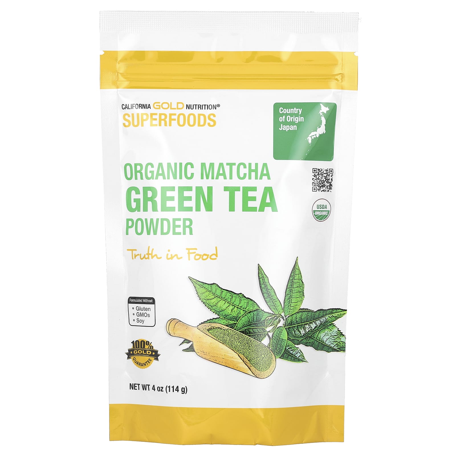 California Gold Nutrition-SUPERFOOD - Organic Matcha Green Tea Powder-4 oz