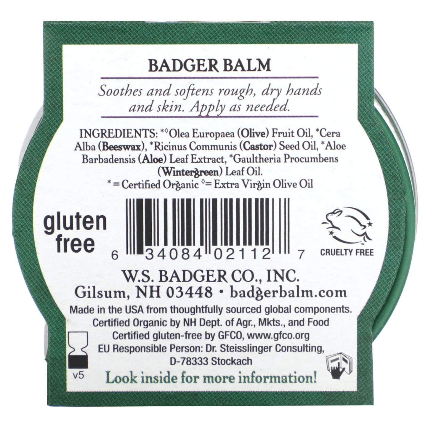 Badger Company, Organic Badger Balm for Hardworking Hands, 0.75 oz (21 g)