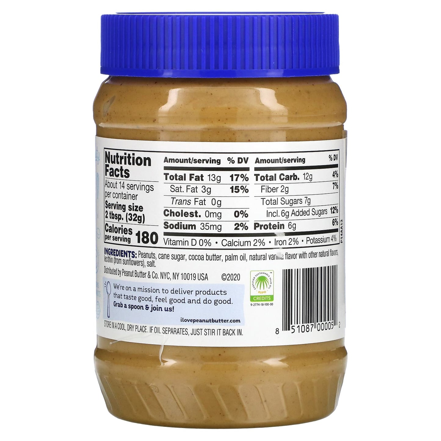 Peanut Butter & Co., Peanut Butter Spread, White Chocolate Wonderful, 16 oz (454 g)