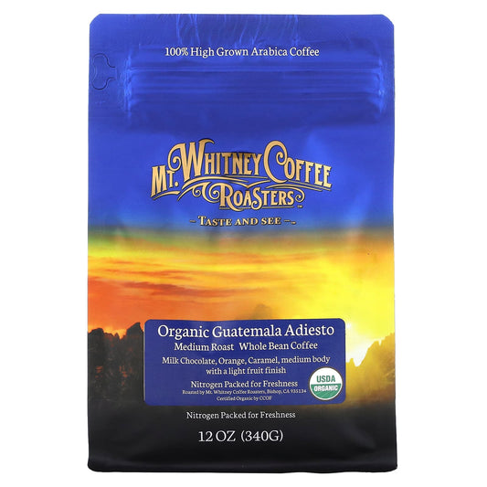 Mt. Whitney Coffee Roasters-Organic Guatemala Adiesto-Whole Bean Coffee-Medium Roast-12 oz (340 g)