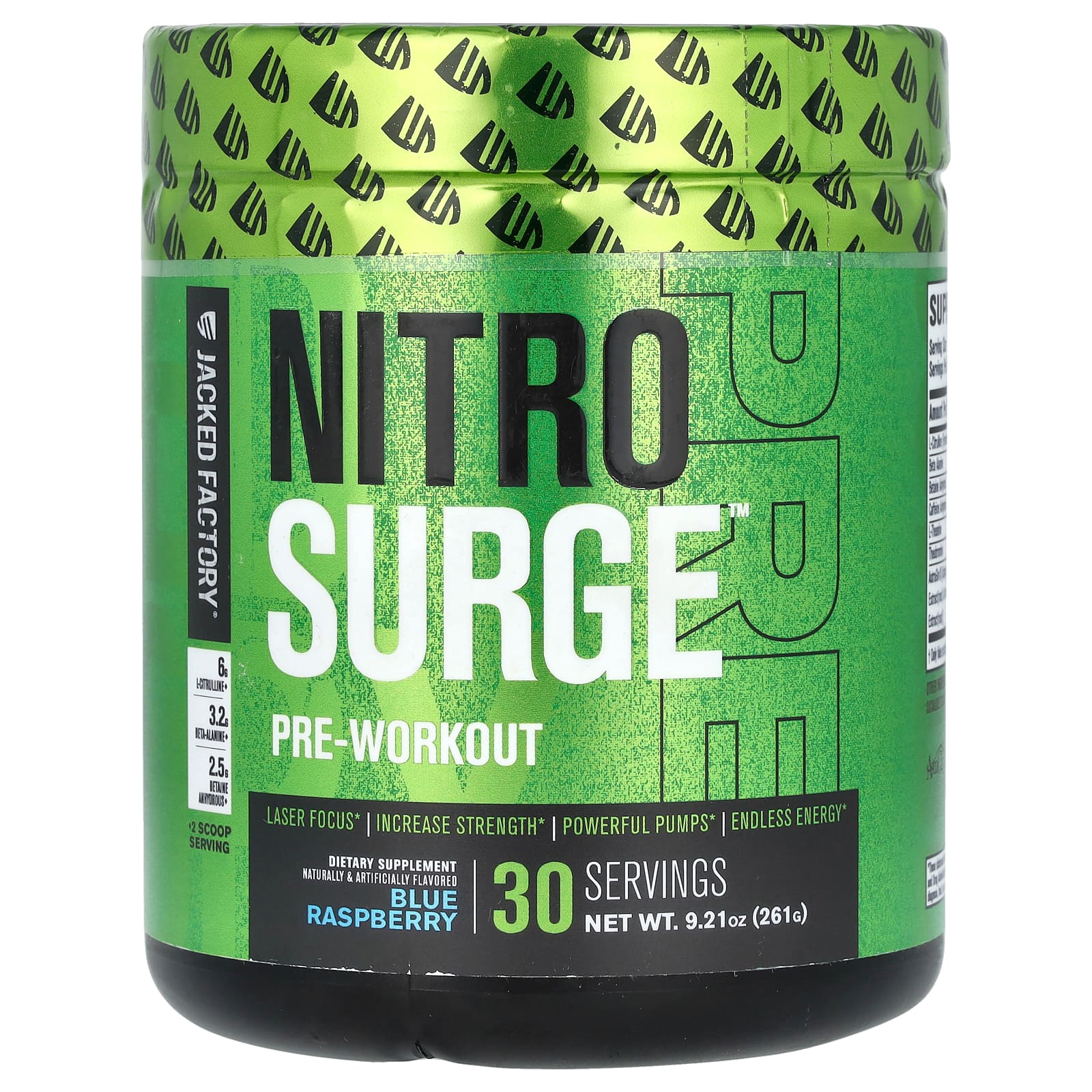 Jacked Factory-Nitro Surge-Pre-Workout-Blue Raspberry-9.21 oz (261 g)