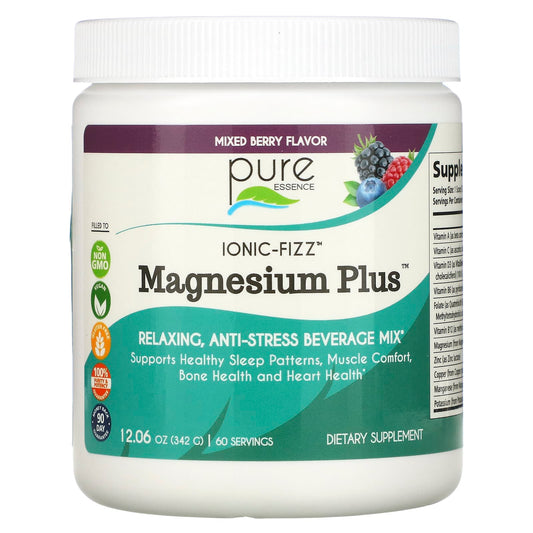 Pure Essence-Ionic-Fizz-Magnesium Plus-Mixed Berry-12.06 oz (342 g)